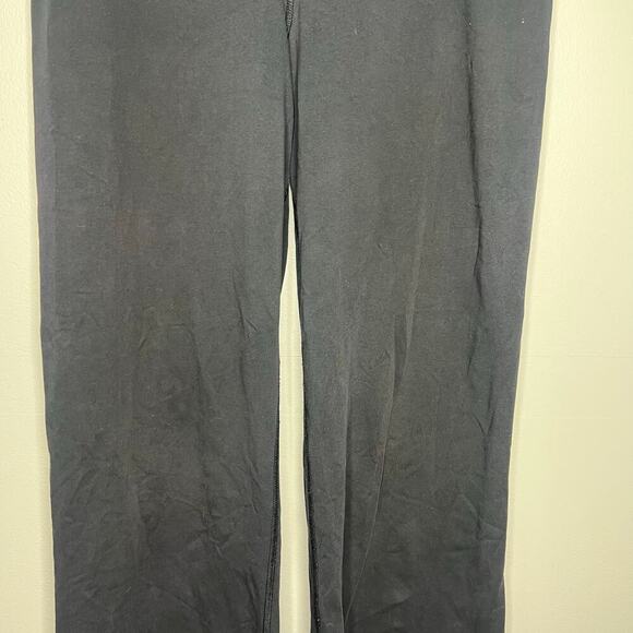 Nike Women's Dri-Fit Wide Leg Athletic Pants Leggings Black Swoosh Logo Sz Large - Picture 3 of 8